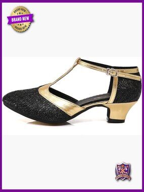 Glitter T-Strap Dance Shoes Low Heel 1920s Gatsby Style